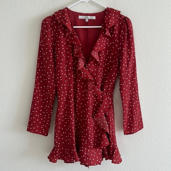 NWT Lovers + Friends Star Print Ruffled Wrap Romper - Picture 2 of 12